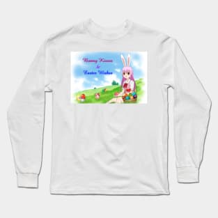 Bunny Kisses & Easter Wishes (Customizable) Long Sleeve T-Shirt